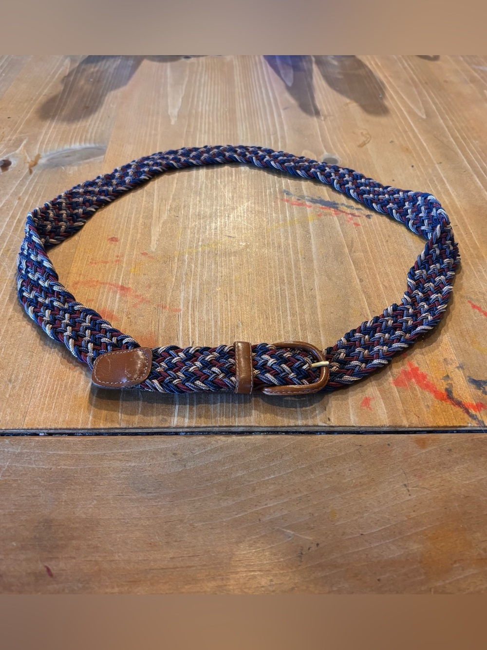VTG Canterbury mens multi color braided elastic golf belt S 30-32